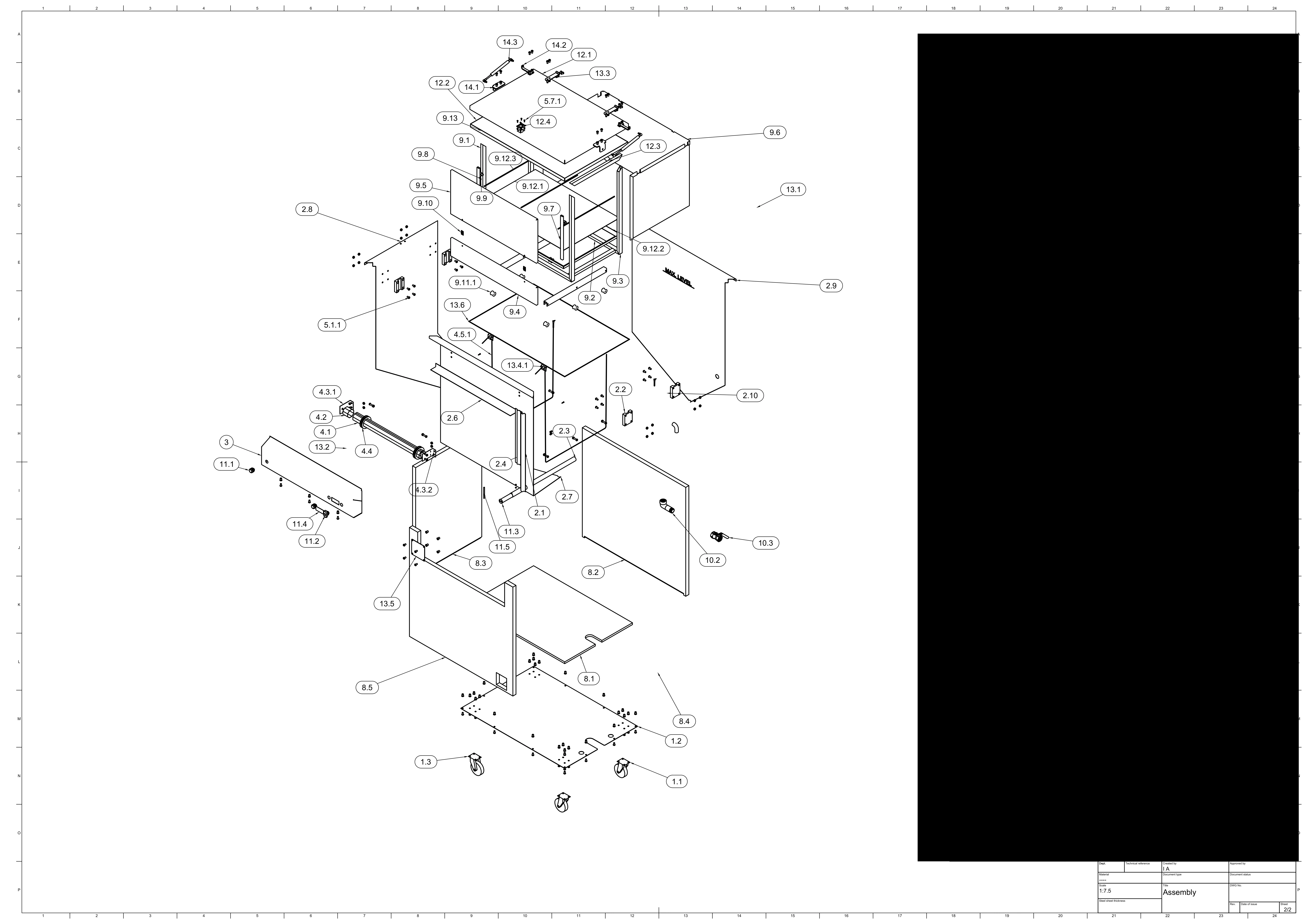Manufacturing-ready technical drawing example